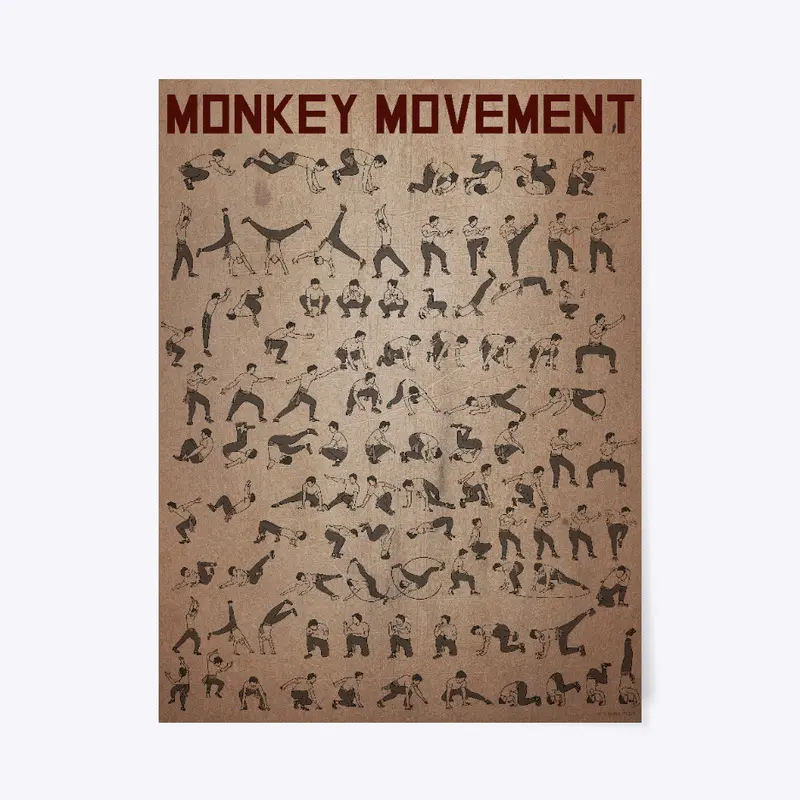 Monkey Movement Poster - Old Paper