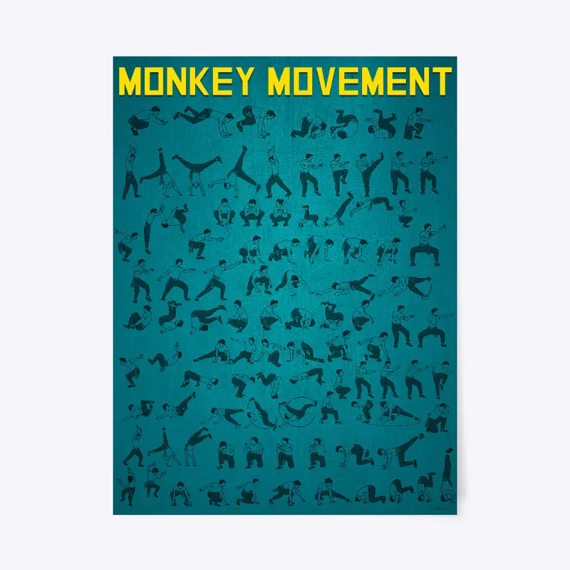 Monkey Movement Poster - Blue