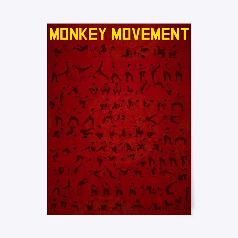 Monkey Movement Poster - Red