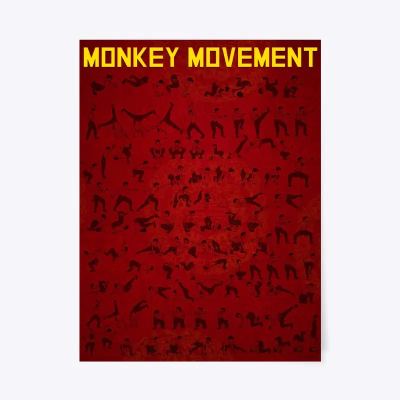 Monkey Movement Poster - Red